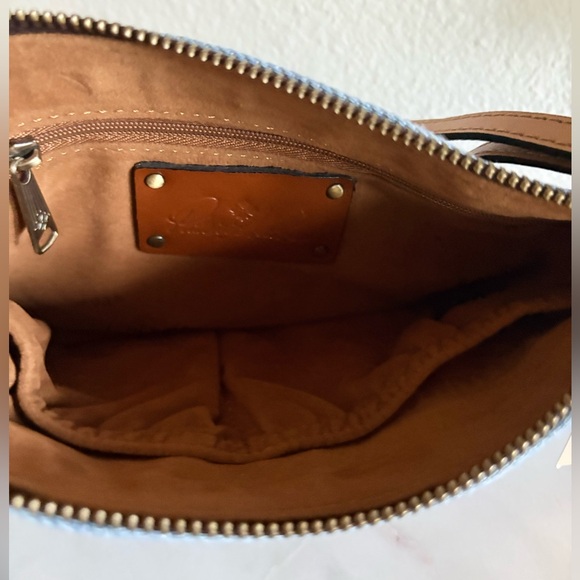 Patricia Nash Brown Leather Laptop Bag with Map Design - Picture 3 of 4